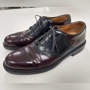 Men's Bostonian 10.5 Classic Leather Two Tone Oxford Dress Shoes Strata